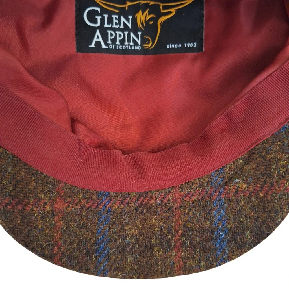 Glen Appin Scotland Harris Tweed Wool Newsboy Cap Hat Peaky Blinders Ivy League